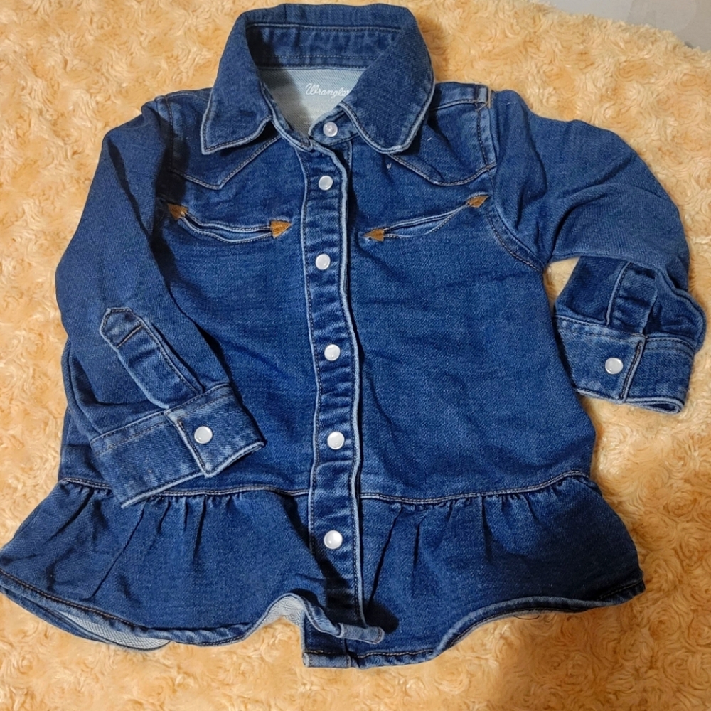 Girls Denim Wrangler Pearl Snap 24M